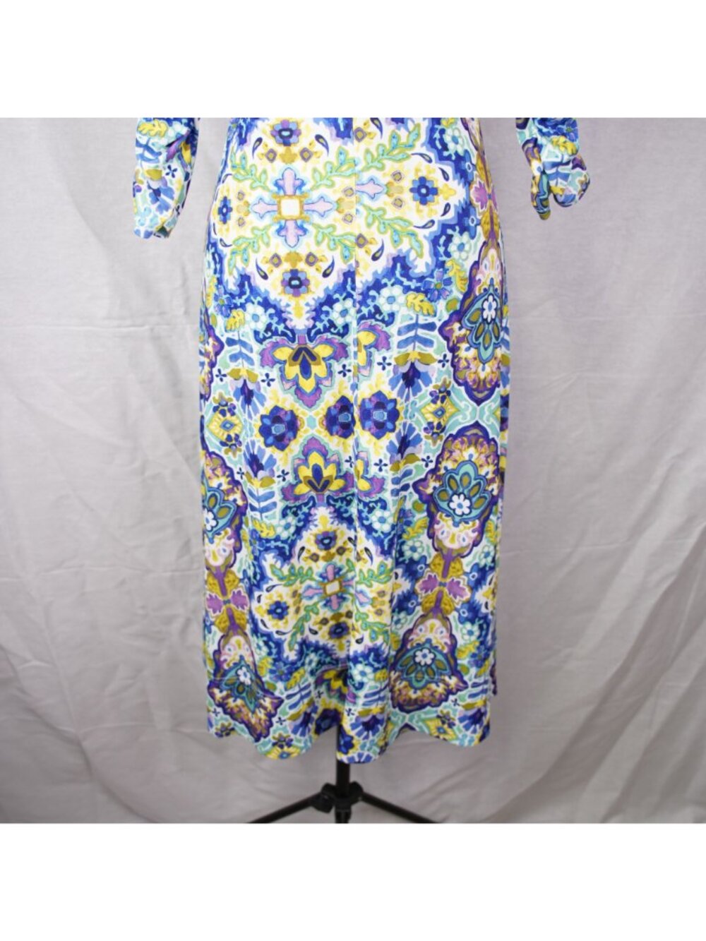 Johnny Was Jade Kiara Matte Jersey Tea Length Dress Size Small Stretch NWT - Picture 7 of 11